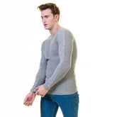 Dark Grey European Wool Luxury Zippered With Sweater Jacket Warm Winter Tailor Fit